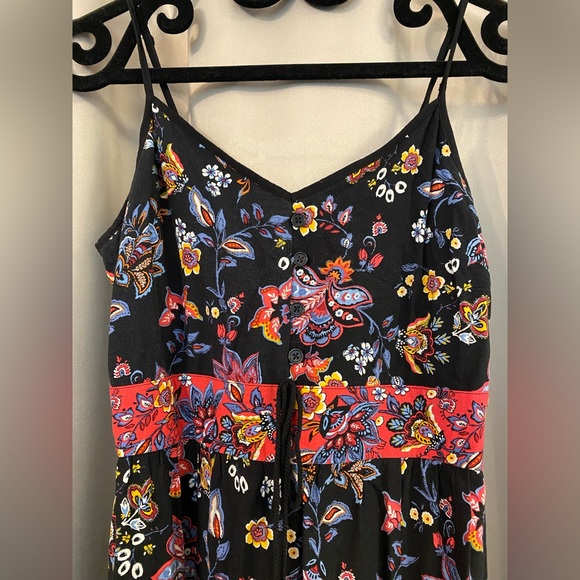 Navy and pink floral patterned dress - Picture 3 of 7